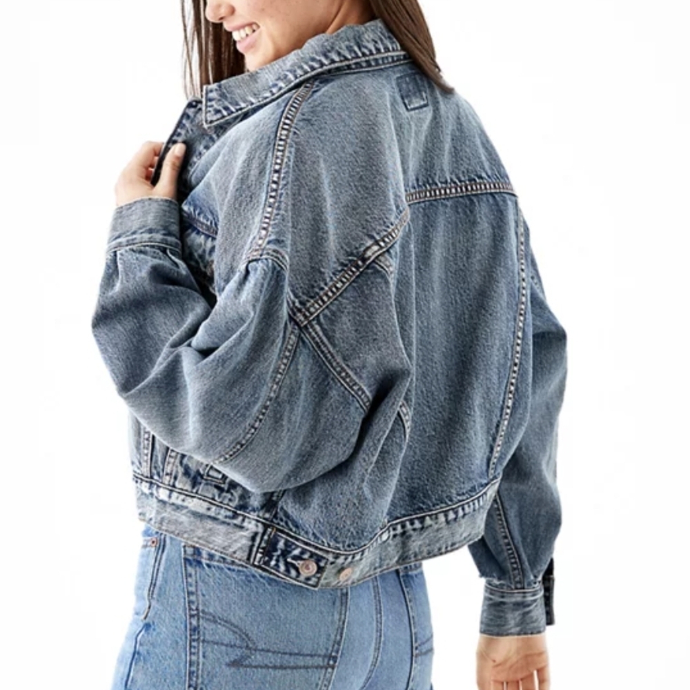 American Eagle AE Cropped (Tom Girl) Denim Jacket Size XS - Picture 2 of 9